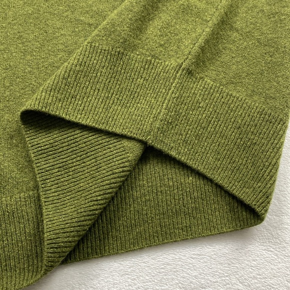 Toscano Wool Long Sleeve V Neck Sweater (Moss Green) - Picture 12 of 16